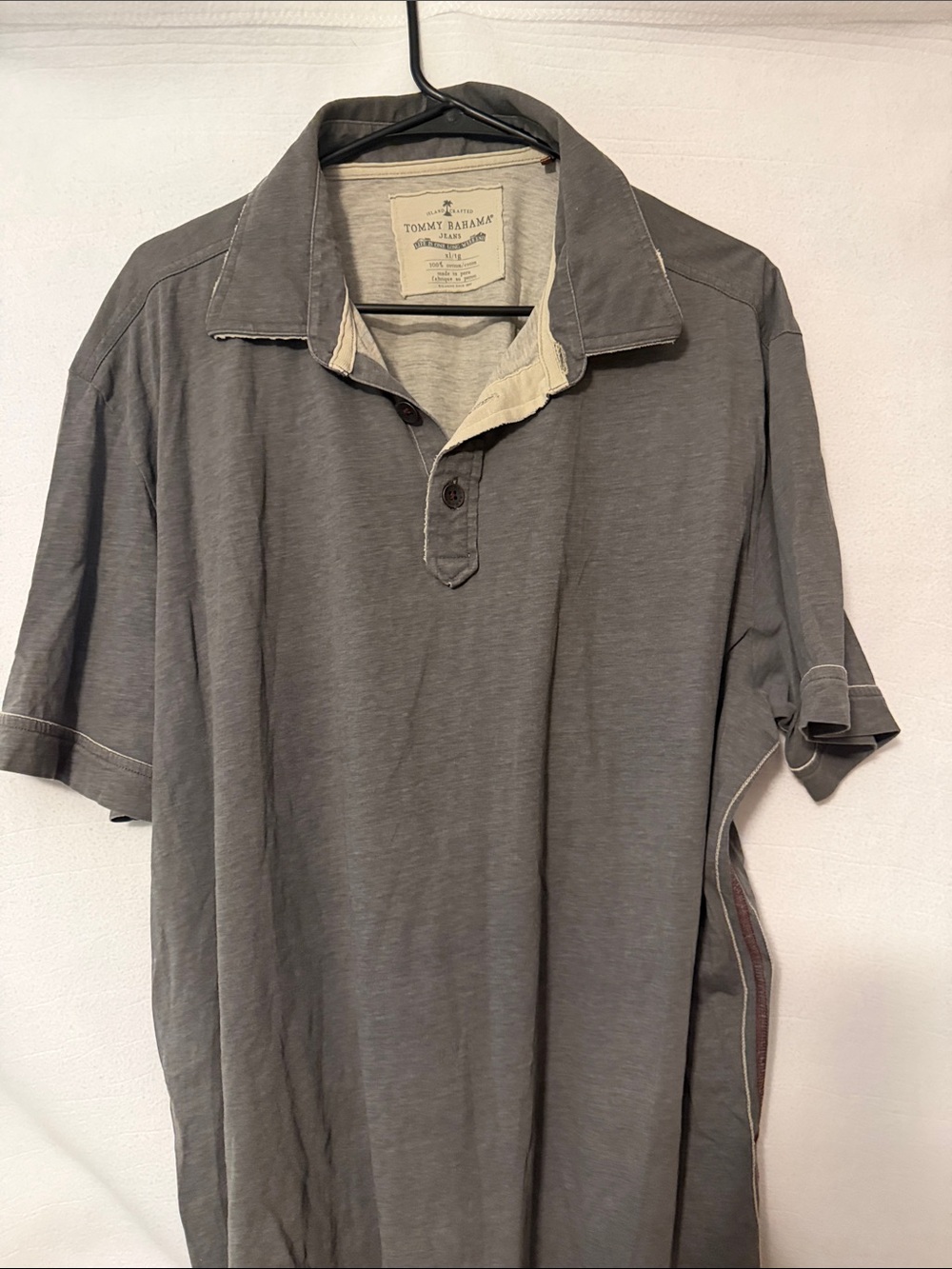 Tommy Bahama Men's Slate Gray Polo with Contrast Trim